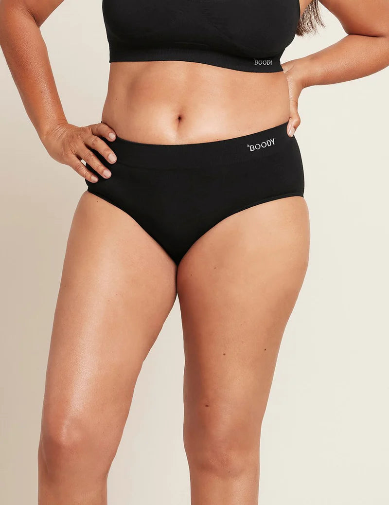 BOODY ミディブリーフ ブリーフ ビキニ Black 黒 ブラック ブーディー 下着 ショーツ パンツ オーガニック バンブー 人気 肌に優しい 地球に優しい ストレスフリー 冷え性 boodyjapan サイズ#boody エシカル