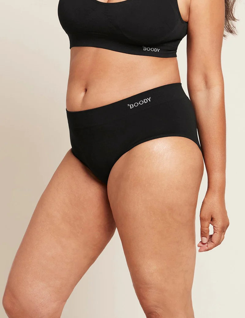 BOODY ミディブリーフ ブリーフ ビキニ Black 黒 ブラック ブーディー 下着 ショーツ パンツ オーガニック バンブー 人気 肌に優しい 地球に優しい ストレスフリー 冷え性 boodyjapan サイズ#boody エシカル