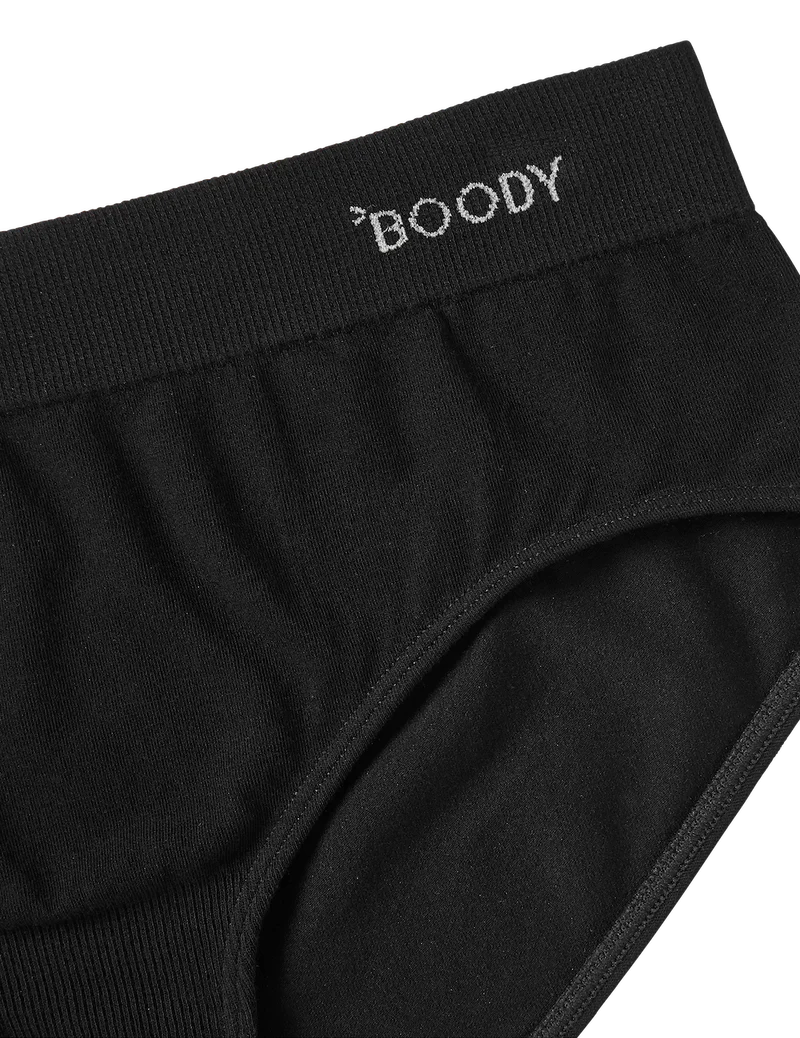 BOODY ミディブリーフ ブリーフ ビキニ Black 黒 ブラック ブーディー 下着 ショーツ パンツ オーガニック バンブー 人気 肌に優しい 地球に優しい ストレスフリー 冷え性 boodyjapan サイズ#boody エシカル